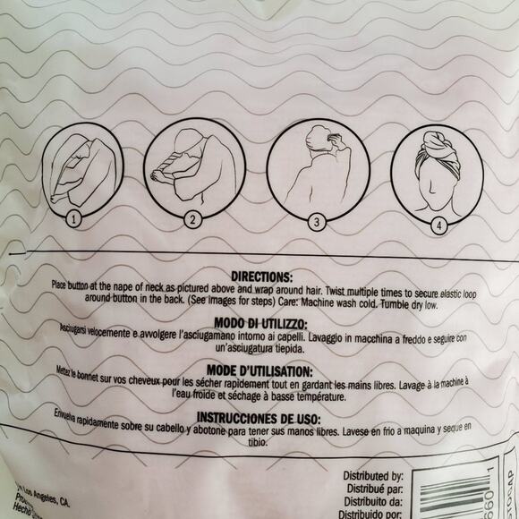 Afterspa Pink Hair Towel Wrap, One Size - Picture 6 of 6